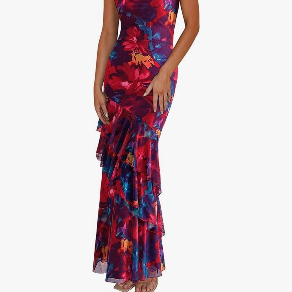 Floral Sleeveless Maxi Dress
